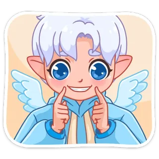 😊 ангел, милый, аниме, мультфильм, каваий, крылья telegram sticker