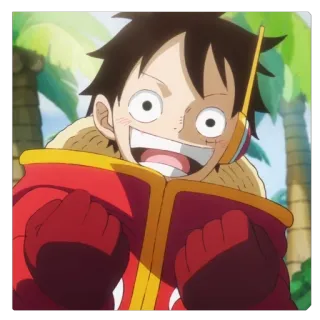 😁 Monkey D. Luffy One Piece Anime, Manga, Pirata, Luffy, One Piece, Sombrero de Paja telegram sticker