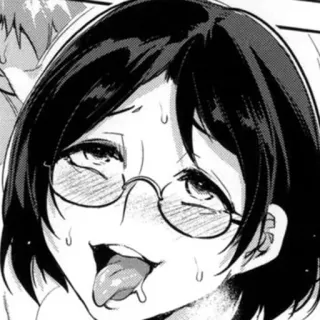 😍 anime, girl, glasses, tongue, lewd telegram sticker