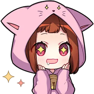 🤩 Ragazza anime, Kawaii, Cartone animato, Chibi, Rosa, Carino telegram sticker
