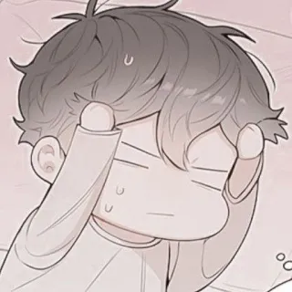 ✨ การ์ตูน, ง่วง, เหนื่อย, น่ารัก, อนิเมะ, กุมขมับ telegram sticker
