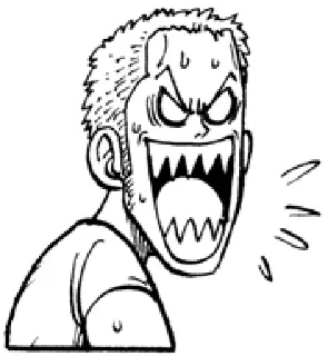 🤬 wütend, schreien, Cartoon, Gesichtsausdruck, Emotionen telegram sticker