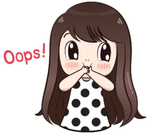 🙊 Oops! ops, surpreso, menina, desenho, fofo whatsapp sticker