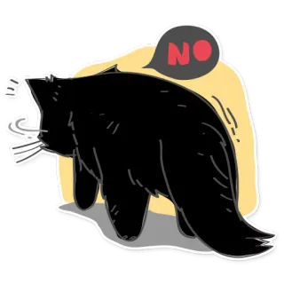 😷 NO bear, animal, negative, simple, cartoon telegram sticker