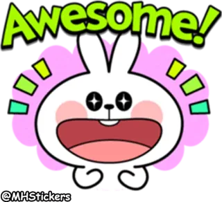😍 Awesome! kelinci, keren, imut, kartun, stiker, positif, bahagia telegram sticker