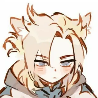 😽 Anime, Orelhas de gato, Retrato, Esboço whatsapp sticker