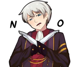 ❌ NO Anime, Não, Negação, Braços cruzados, Recusa whatsapp sticker
