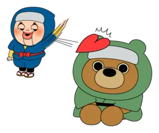 🥷 Cartoon, Bär, Ninja, Süß, Aufkleber telegram sticker