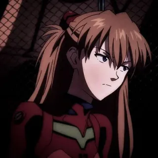 🎪 Asuka Langley Sohryu Neon Genesis Evangelion anime, Asuka Langley Sohryu, Evangelion, redhead, angry, serious, manga telegram sticker