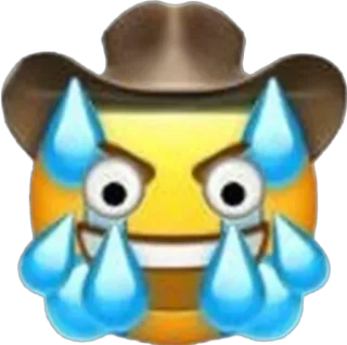 😂 emoji, cowboy, crying, sticker, digital art telegram sticker