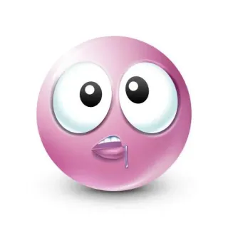 🤤 Biểu tượng cảm xúc, Màu hồng, Mắt lồi, Hài hước, Hoạt hình telegram sticker