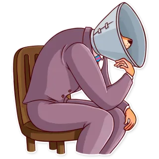 🤒 collerette, triste, chien, costume, assis, animal whatsapp sticker