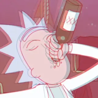 🍻 Rick Sanchez Rick and Morty Rick and Morty, Minum, Alkohol, Kartun, Animasi telegram sticker