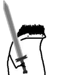 😐 character, sword, weapon telegram sticker
