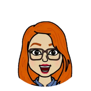 😀 bitmoji, cartoon, glasses, woman, portrait, avatar telegram sticker