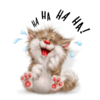 🤣 gato, rindo, feliz, fofo, animal, desenho animado whatsapp sticker