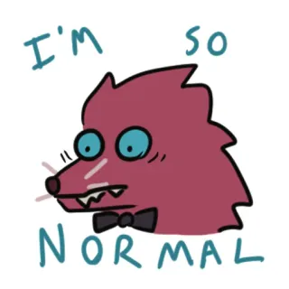 😧 I'm so NORMAL Мультфильм, Животное, Ёж, Обычный, Смешной, Мем telegram sticker