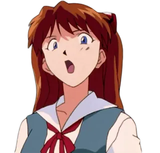😲 Asuka Langley Neon Genesis Evangelion Anime, Terkejut, Kartun, Gadis, Evangelion telegram sticker