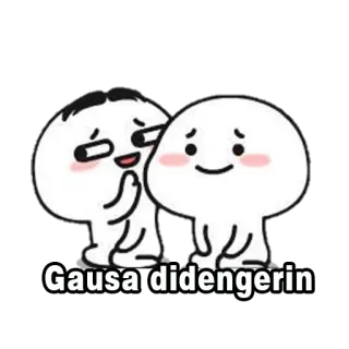 🤫 Gausa didengerin cartoon, cute, white, blob, character, gausa didengerin telegram sticker