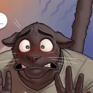 😰 ... cartoon, cat, anthropomorphic, sweating, nervous whatsapp sticker