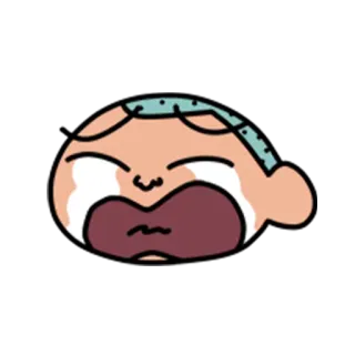 😭 pleurer, triste, larmes, contrarié, dessin animé, expression, emoji whatsapp sticker
