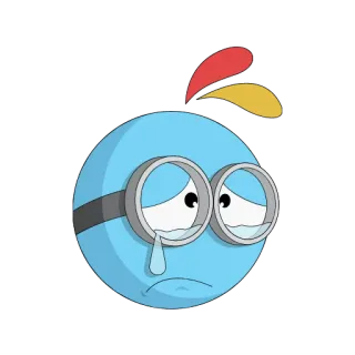 😢 triste, piangere, blu, cartone animato, sticker, emoji telegram sticker
