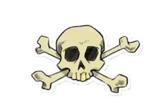 ☠️ caveira, ossos cruzados, pirata, símbolo, perigo, aviso telegram sticker