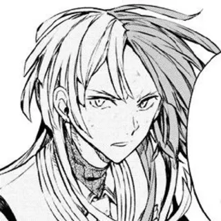 🥀 Anime, Mangá, Personagem, Sério, Monocromático telegram sticker