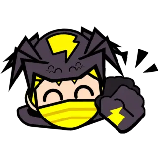 👏 Cartoon, Ninja, Masker, Spin, Bliksem, Personage telegram sticker