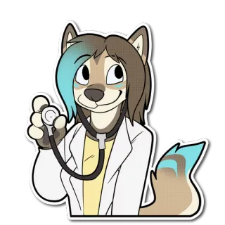 💉 dog, furry, doctor, stethoscope, animal, veterinarian, medical telegram sticker