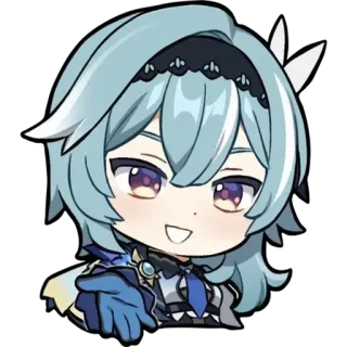 ❄️ Eula Genshin Impact anime, video game, genshin impact, eula, character, sticker, cute telegram sticker