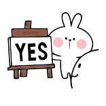 👌 YES coelho, sim, positivo, fofo, aprovação, desenho animado whatsapp sticker