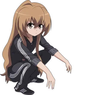 😡 アニメ, 女の子, しゃがむ, ジャージ, 漫画, キャラクター, 面白い, 東ヨーロッパ, スラヴ telegram sticker