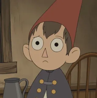 🍫 Wirt Over the Garden Wall 卡通, 沃特, 花园墙外, 动画, 悲伤的 telegram sticker
