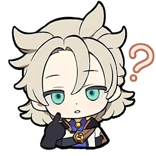 ❔ Albedo Genshin Impact anime, albedo, genshin impact, question, thinking, character whatsapp sticker