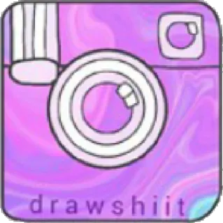 📷 drawshiit instagram, câmera, roxo, rosa, desenho whatsapp sticker