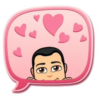 😍 dibujos animados, amor, corazón, Bitmoji, lindo, cara, personaje telegram sticker