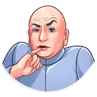 🤨 Dr. Evil Austin Powers kẻ phản diện, ác độc, hói, austin powers, hài hước, nhân vật telegram sticker