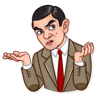 🤷‍♂️ Mr. Bean Mr.ビーン, 困惑, 質問, 面白い, コメディ, テレビ番組, 俳優 telegram sticker