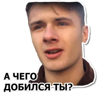 🤔 А ЧЕГО ДОБИЛСЯ ТЫ? мужчина, вопрос, русский, текст, диалог telegram sticker