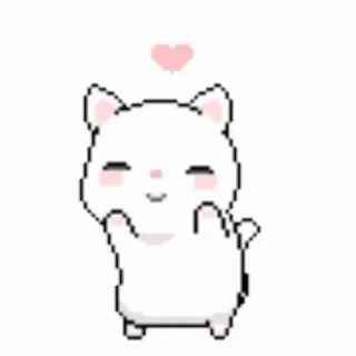 💃 Katze, Herz, Pixel, süß, kawaii telegram sticker