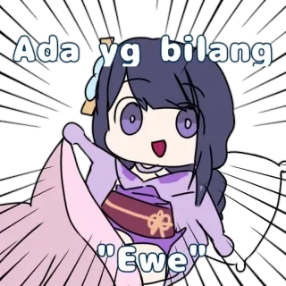 😂 Ada yg bilang
"Ewe" Anime, Adhesivo, Lindo, Texto telegram sticker