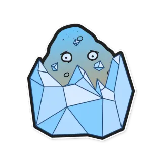 ❄ ice, character, frozen, cartoon, sticker, blue telegram sticker