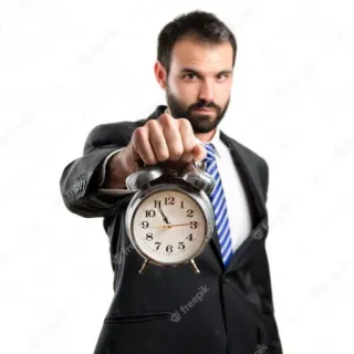 🤧 man, clock, alarm clock, time, business, deadline telegram sticker