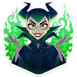 🙌 Maleficent ผู้ร้าย, ดิสนีย์, มาเลฟิเซนต์, เวทมนตร์, ชั่วร้าย, แม่มด telegram sticker