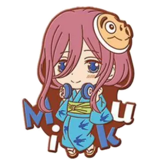 💙 Miku Nakano The Quintessential Quintuplets Miku Anime, Manga, Karakter, Kawaii, Lucu, Fanart whatsapp sticker