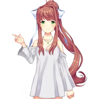 👆 Monika Doki Doki Literature Club! anime, monika, doki doki literature club, video game, character telegram sticker