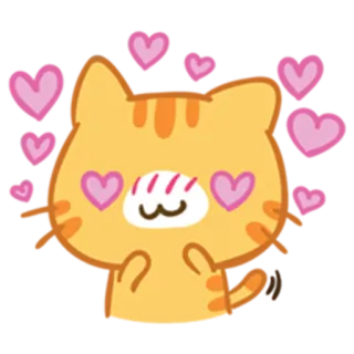😍 猫, 愛, ハート, 可愛い, 動物, 漫画, ステッカー telegram sticker
