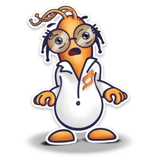 😳 การ์ตูน, นักวิทยาศาสตร์, ชีววิทยา, DNA, แว่นตา, เสื้อกาวน์ telegram sticker