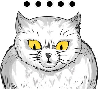 🐱 gato, gato blanco, animal, mascota, lindo, dibujos animados whatsapp sticker